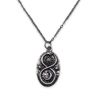Orobouros twining snake infinity necklace unisex